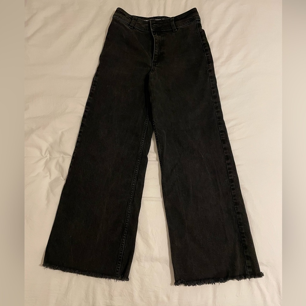 Mango Catherine Black Wide-Leg Jeans